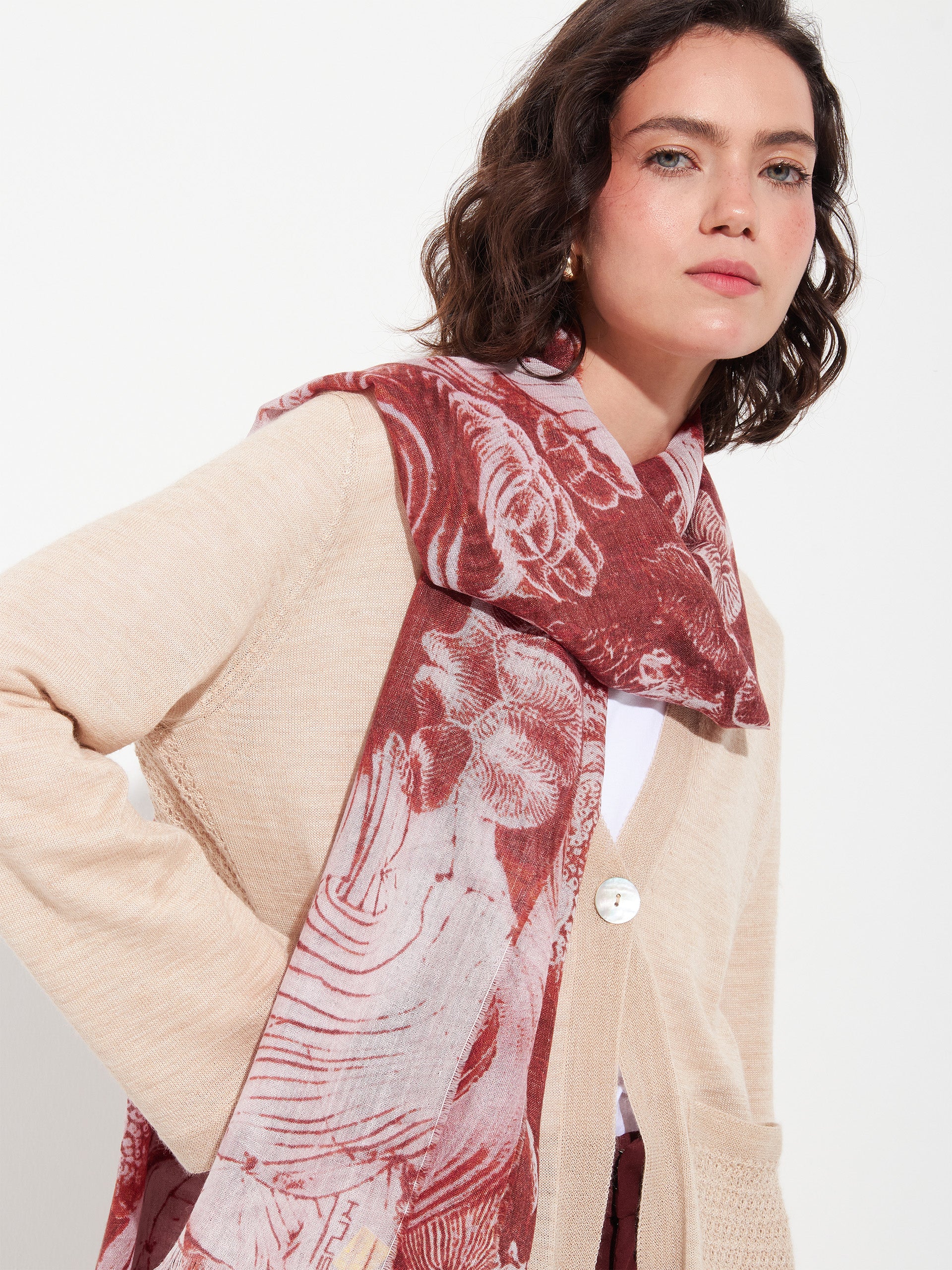 Zanone Shawl Baby Alpaca Color Red - Image 3