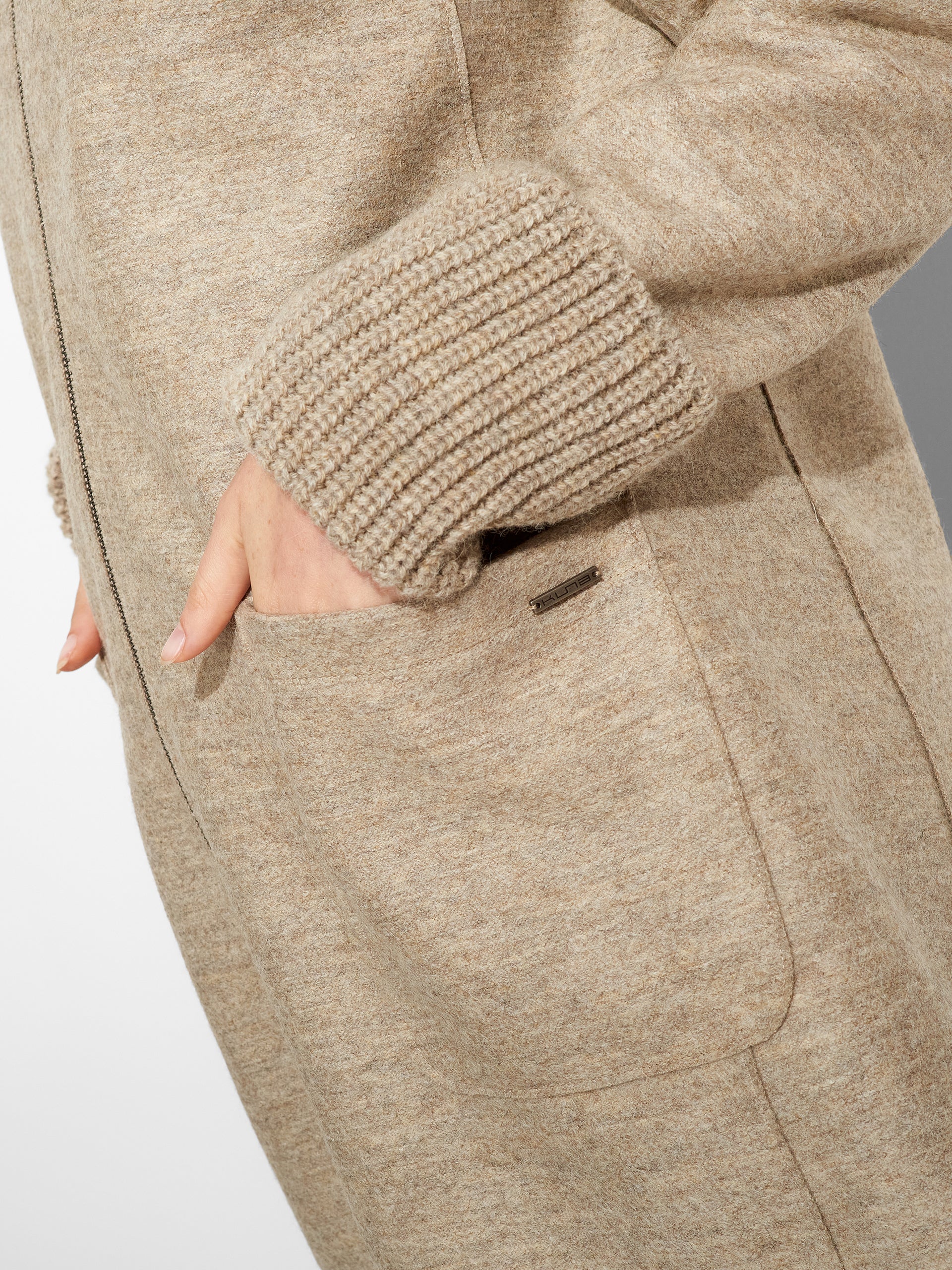Zingaro Coat Alpaca Color Beige - Image 5