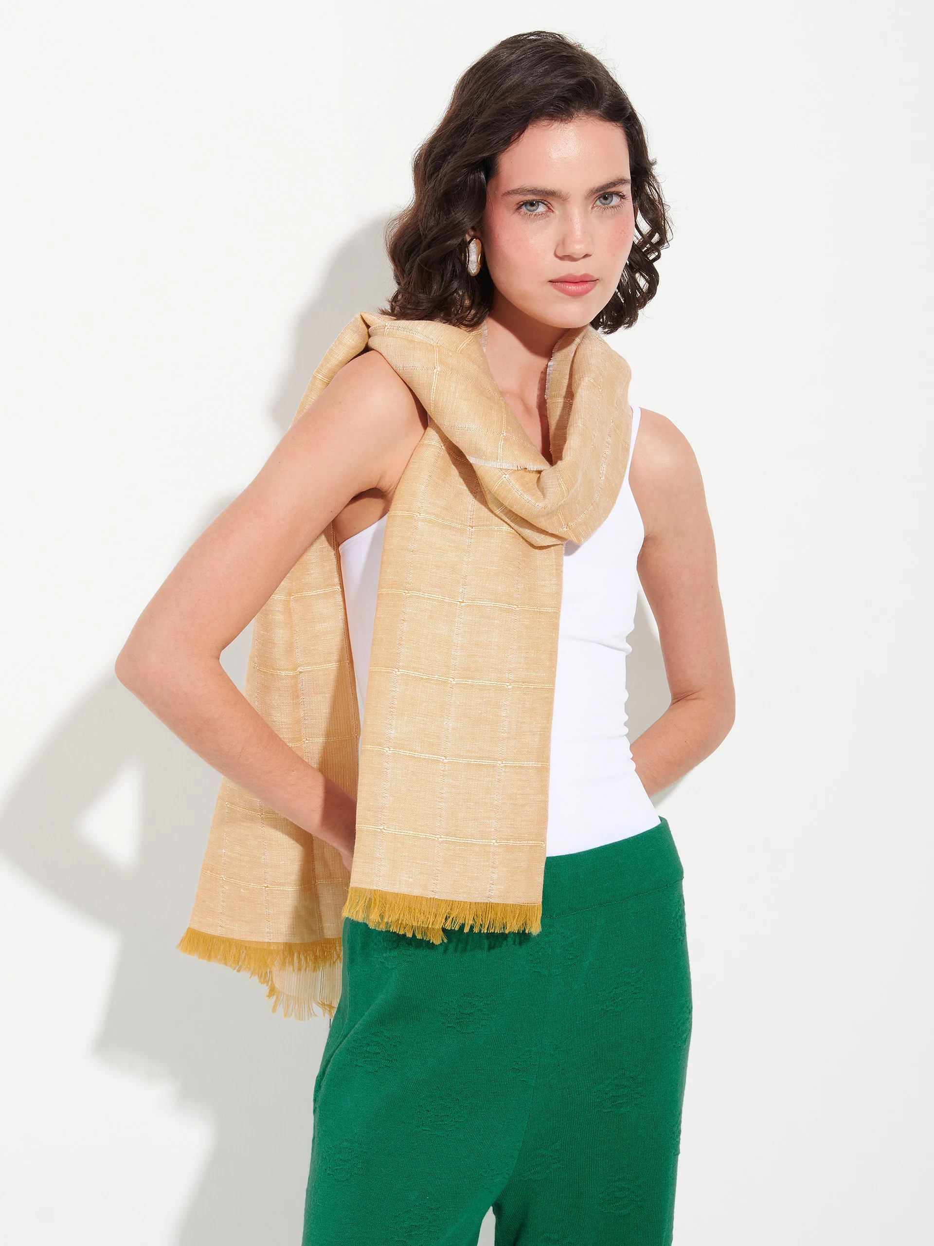 Zoda Shawl Baby Alpaca Color Yellow - Image 3